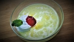 Che Bap Sweet Corn Pudding topped with Coconut Cream