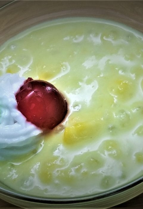 Che Bap Sweet Corn Pudding topped with Coconut Cream