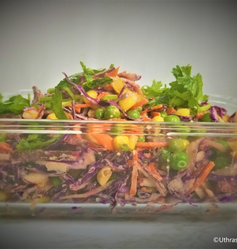 Rainbow Salad With Almond Chili Dressing Recipe