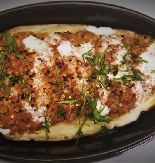 Quinoa Stuffed Eggplant