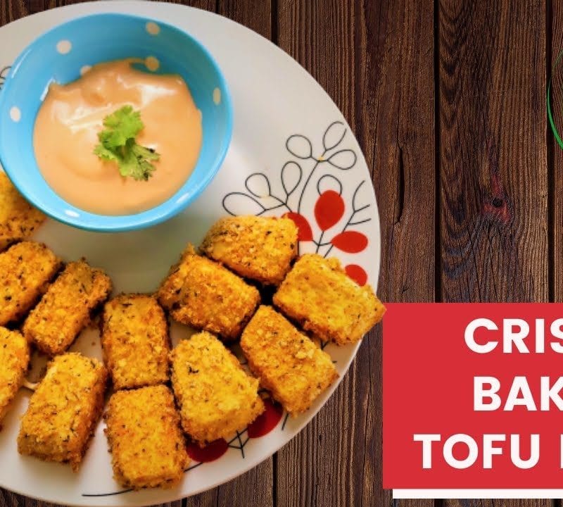 Crispy Oven Baked Garlic Tofu Bites